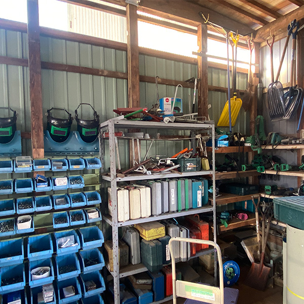 道具を保管している車庫