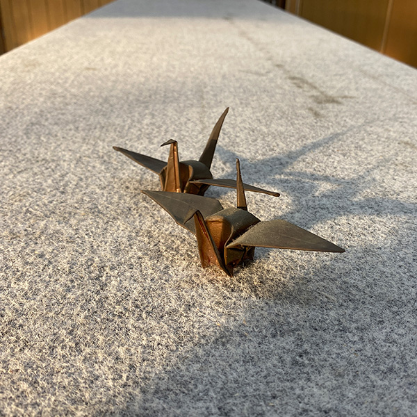板金で作った鶴